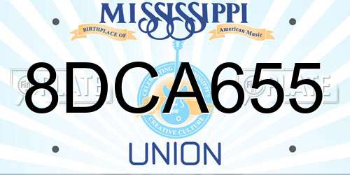 8DCA655 Mississippi License Plate