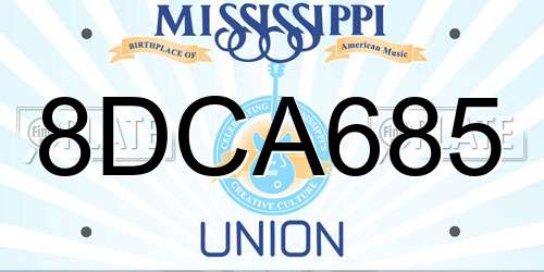8DCA685 Mississippi License Plate