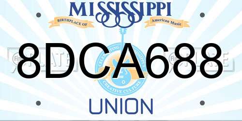 8DCA688 Mississippi License Plate