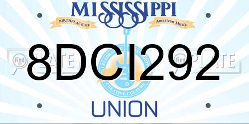 8DCI292 Mississippi License Plate