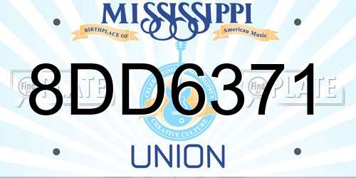 8DD6371 Mississippi License Plate