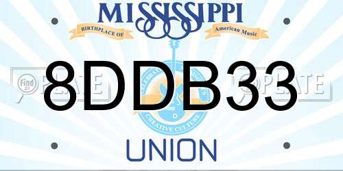 8DDB33 Mississippi License Plate