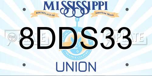 8DDS33 Mississippi License Plate