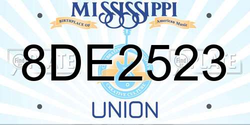 8DE2523 Mississippi License Plate