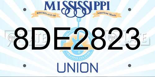 8DE2823 Mississippi License Plate