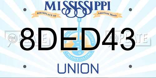 8DED43 Mississippi License Plate