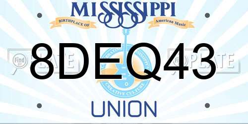 8DEQ43 Mississippi License Plate