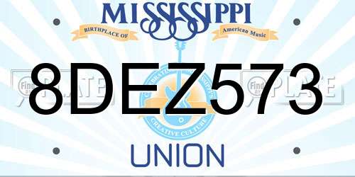 8DEZ573 Mississippi License Plate