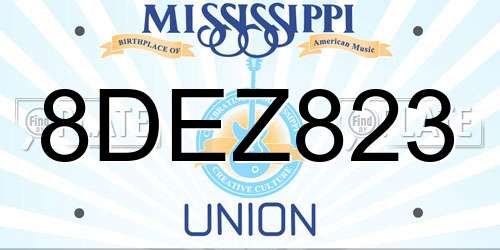 8DEZ823 Mississippi License Plate