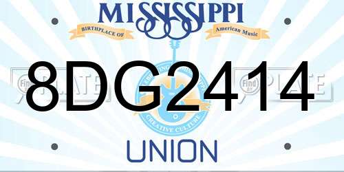 8DG2414 Mississippi License Plate