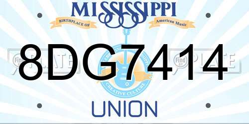 8DG7414 Mississippi License Plate