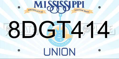 8DGT414 Mississippi License Plate