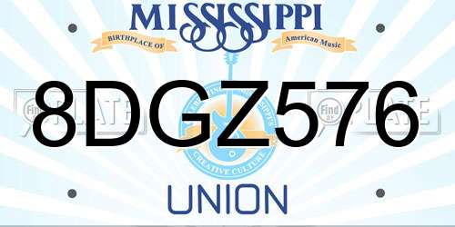 8DGZ576 Mississippi License Plate