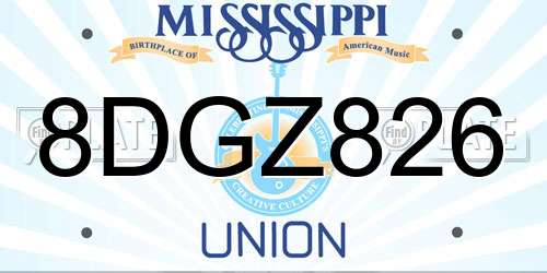 8DGZ826 Mississippi License Plate