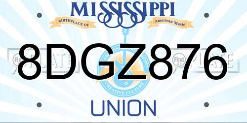 8DGZ876 Mississippi License Plate
