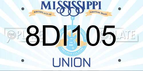 8DI105 Mississippi License Plate