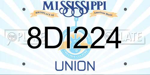 8DI224 Mississippi License Plate