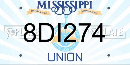 8DI274 Mississippi License Plate