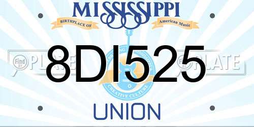 8DI525 Mississippi License Plate