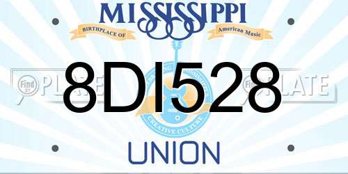 8DI528 Mississippi License Plate