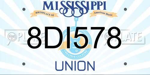 8DI578 Mississippi License Plate