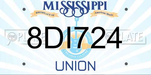 8DI724 Mississippi License Plate