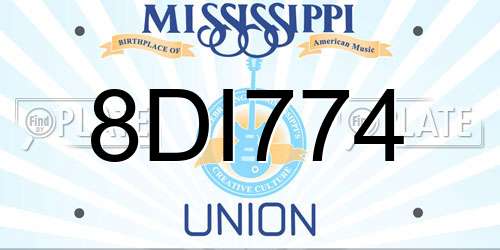8DI774 Mississippi License Plate