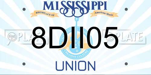 8DII05 Mississippi License Plate
