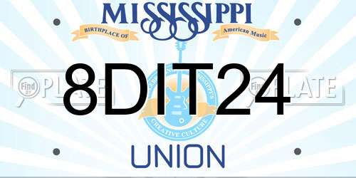 8DIT24 Mississippi License Plate