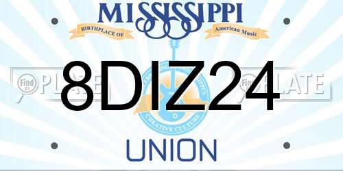 8DIZ24 Mississippi License Plate