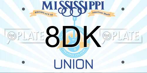 8DK Mississippi License Plate