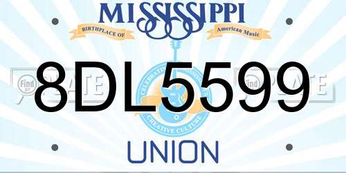 8DL5599 Mississippi License Plate