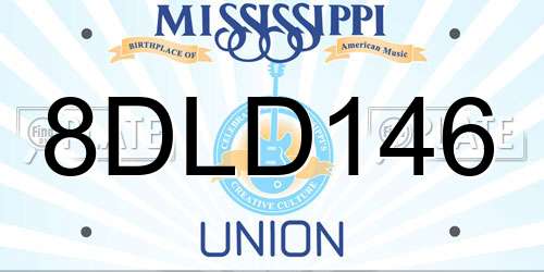 8DLD146 Mississippi License Plate