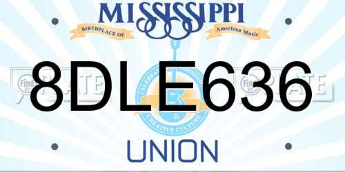 8DLE636 Mississippi License Plate