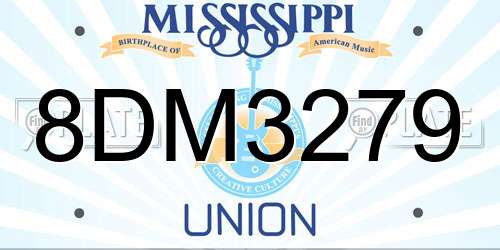 8DM3279 Mississippi License Plate