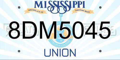 8DM5045 Mississippi License Plate