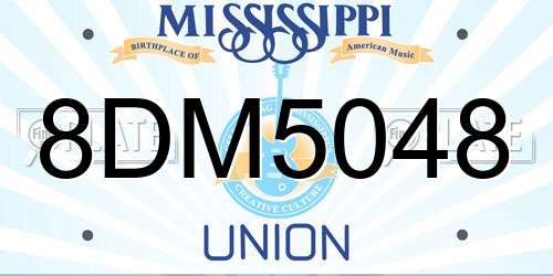 8DM5048 Mississippi License Plate