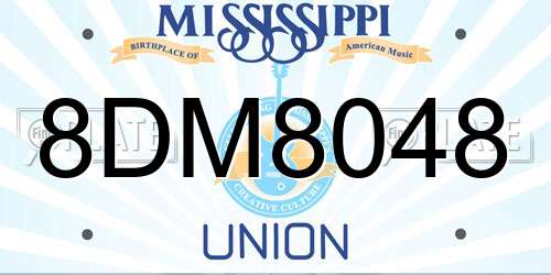 8DM8048 Mississippi License Plate