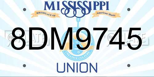 8DM9745 Mississippi License Plate