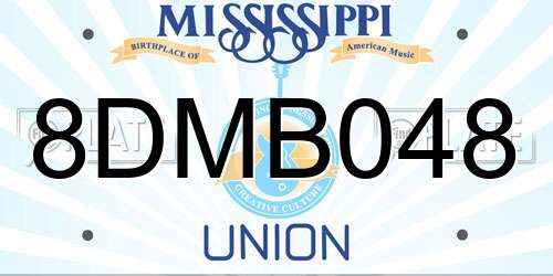 8DMB048 Mississippi License Plate