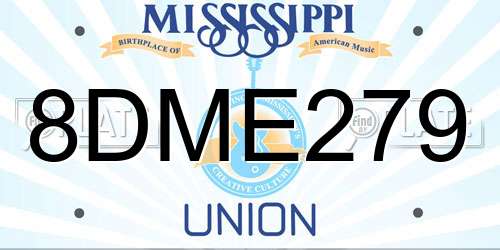 8DME279 Mississippi License Plate