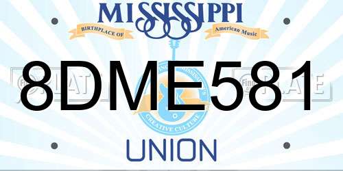 8DME581 Mississippi License Plate