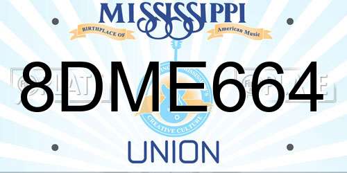 8DME664 Mississippi License Plate