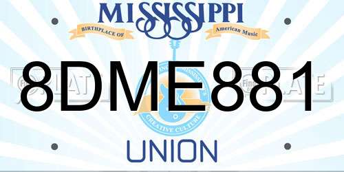 8DME881 Mississippi License Plate