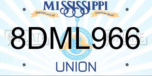 8DML966 Mississippi License Plate