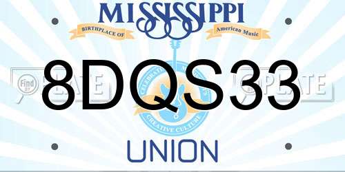 8DQS33 Mississippi License Plate