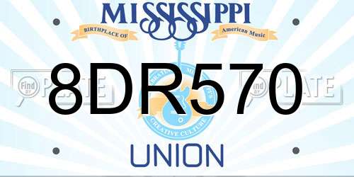 8DR570 Mississippi License Plate