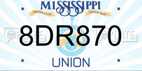8DR870 Mississippi License Plate