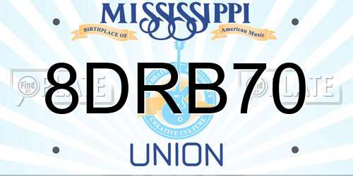 8DRB70 Mississippi License Plate
