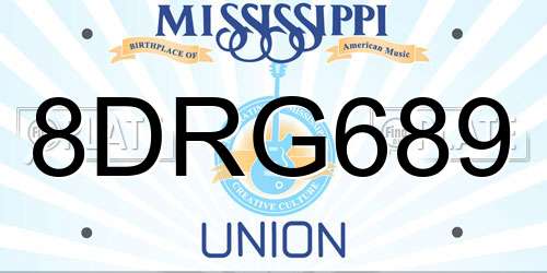 8DRG689 Mississippi License Plate